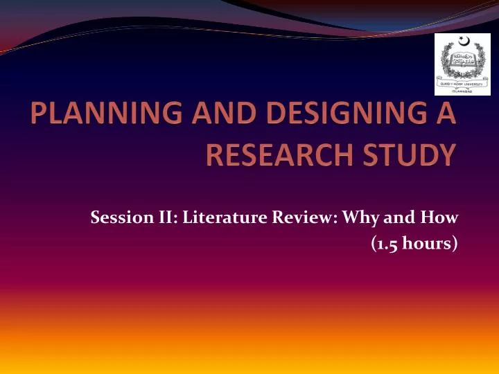 planning and designing a research study