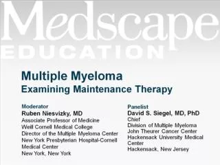Multiple Myeloma Examining Maintenance Therapy