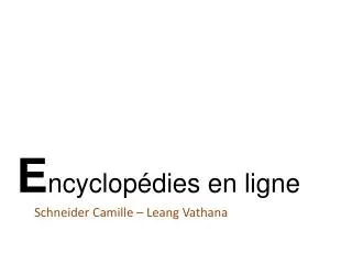e ncyclop dies en ligne
