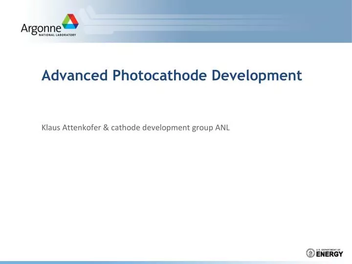 advanced photocathode development