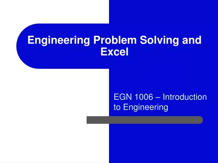 engineering problem solving and excel