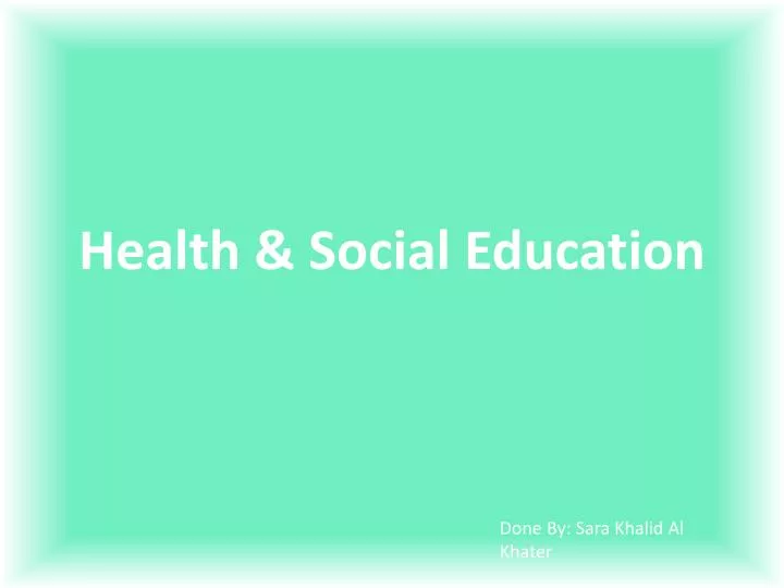 health social education