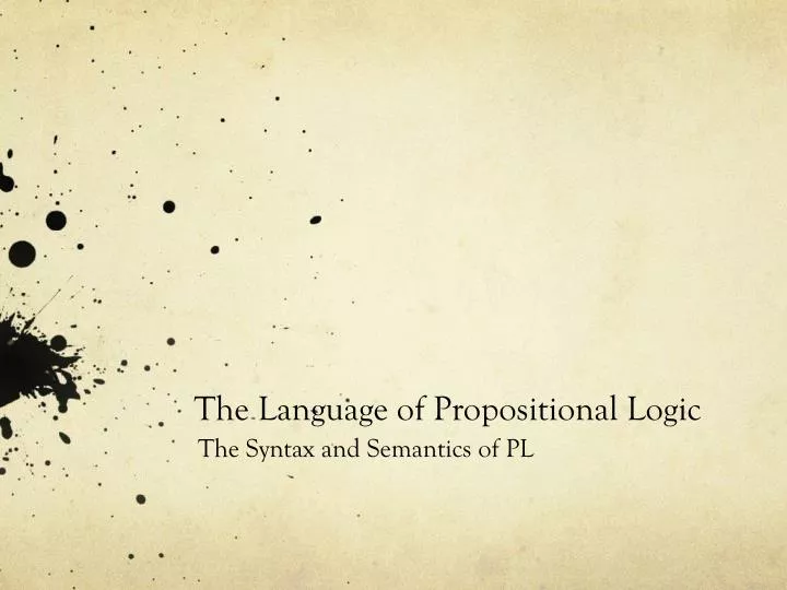 the language of propositional logic