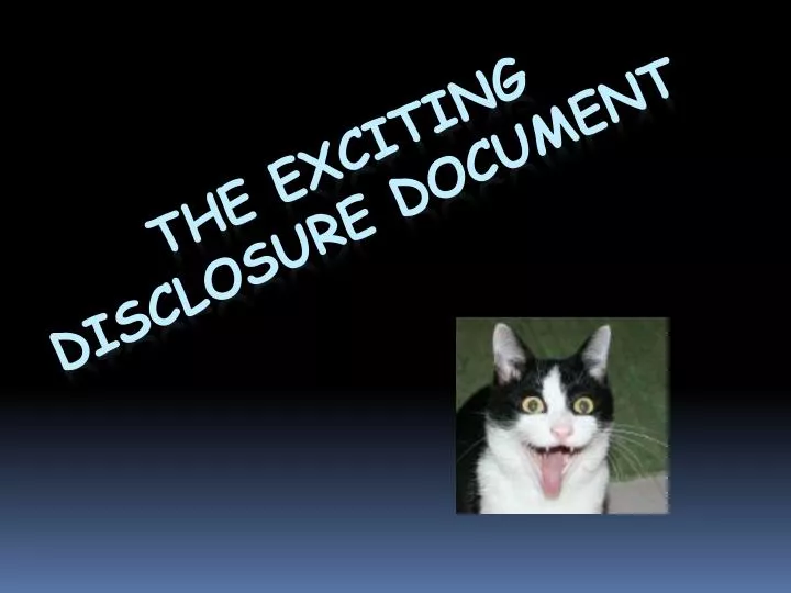 the exciting disclosure document