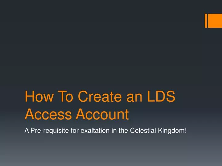 how to create an lds access account