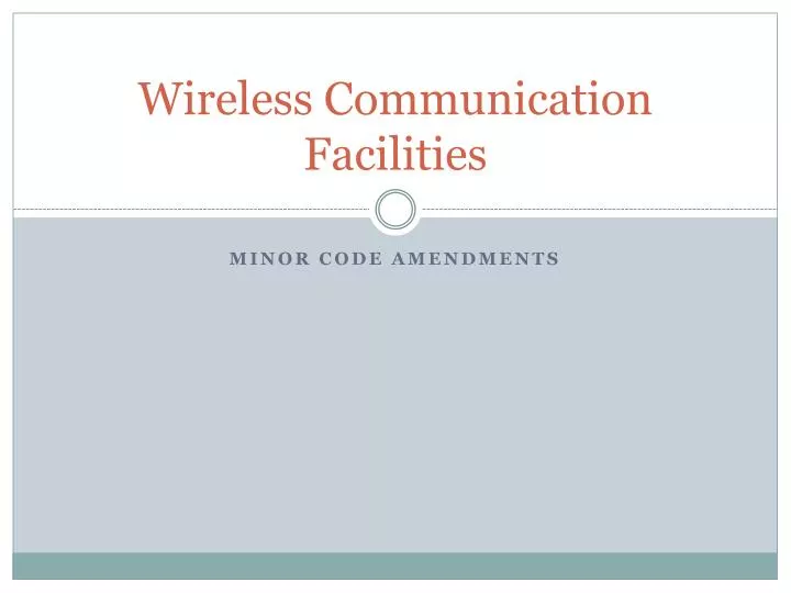 wireless communication facilities