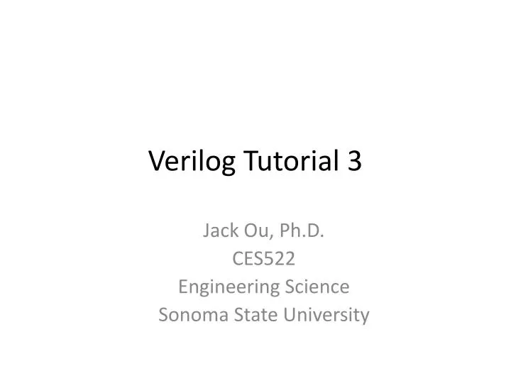 verilog tutorial 3