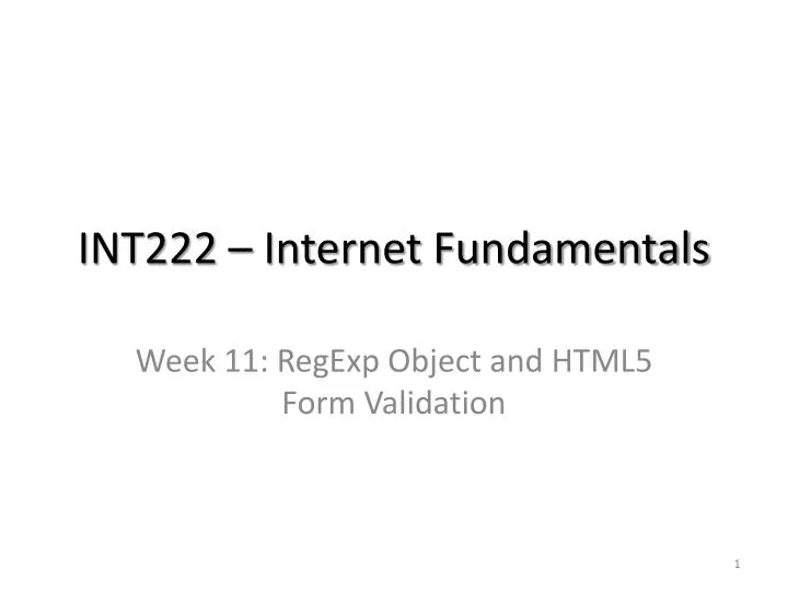 int222 internet fundamentals