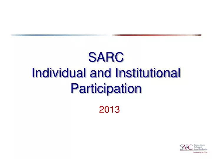 sarc individual and institutional participation