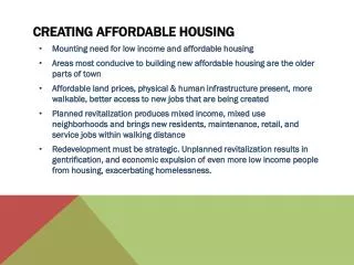 Creating affordable housing