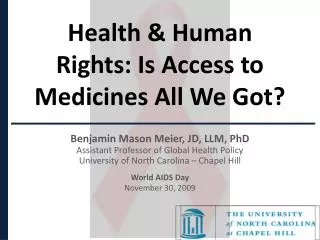 Health &amp; Human Rights: Is Access to Medicines All We Got?