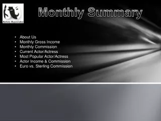 Monthly Summary