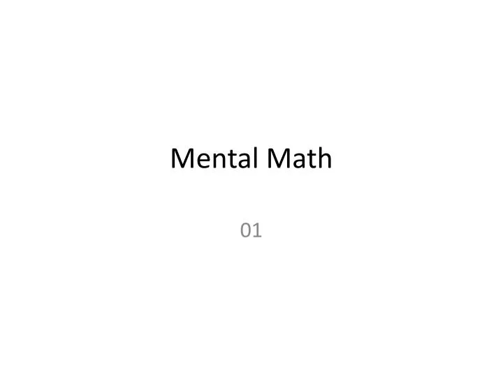 mental math