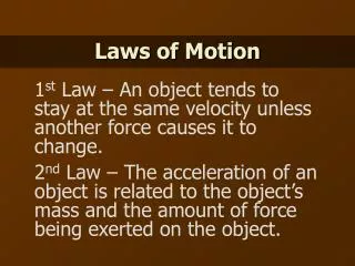 Laws of Motion