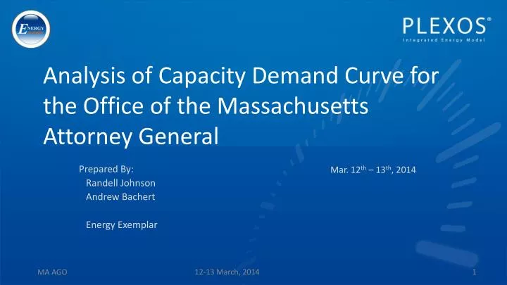 analysis of capacity demand curve for the office of the massachusetts attorney general