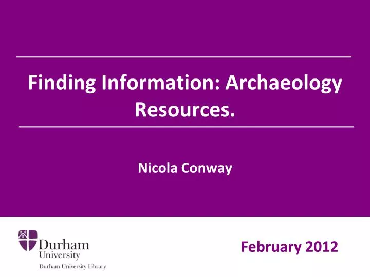finding information archaeology resources