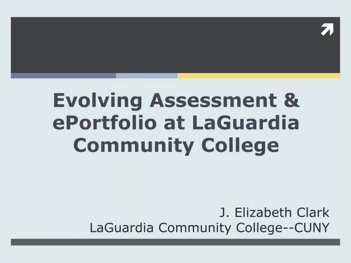 evolving assessment eportfolio at laguardia community college