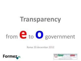 Transparency from e to o g overnment