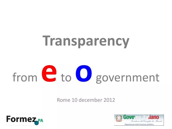 transparency from e to o g overnment