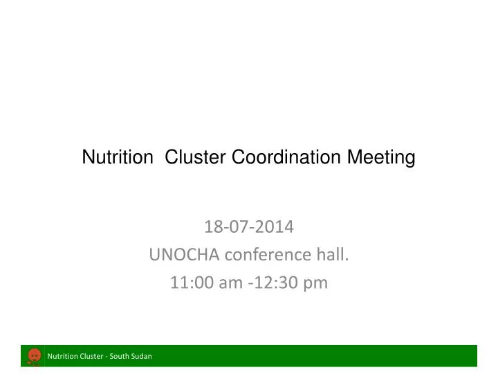 nutrition cluster coordination meeting