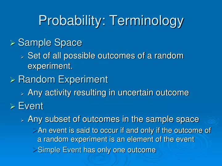 probability terminology