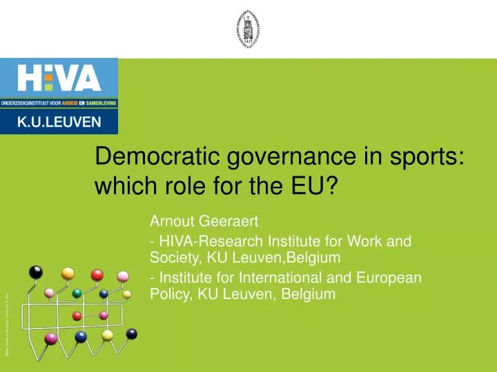 democratic governance in sports which role for the eu