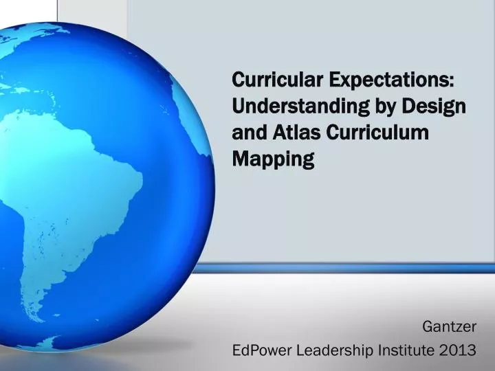 curricular expectations understanding by design and atlas curriculum mapping