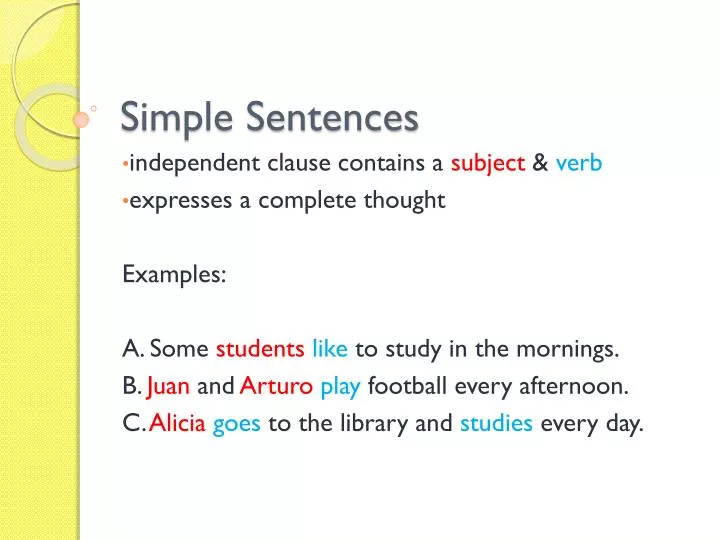 simple sentences