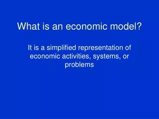 What is an economic model?