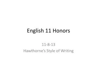 English 11 Honors