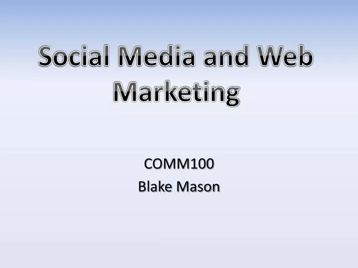 social media and web marketing