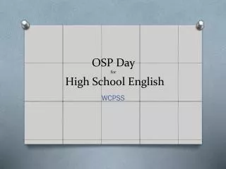 OSP Day for High School English