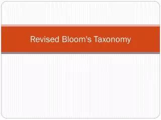 Revised Bloom's Taxonomy