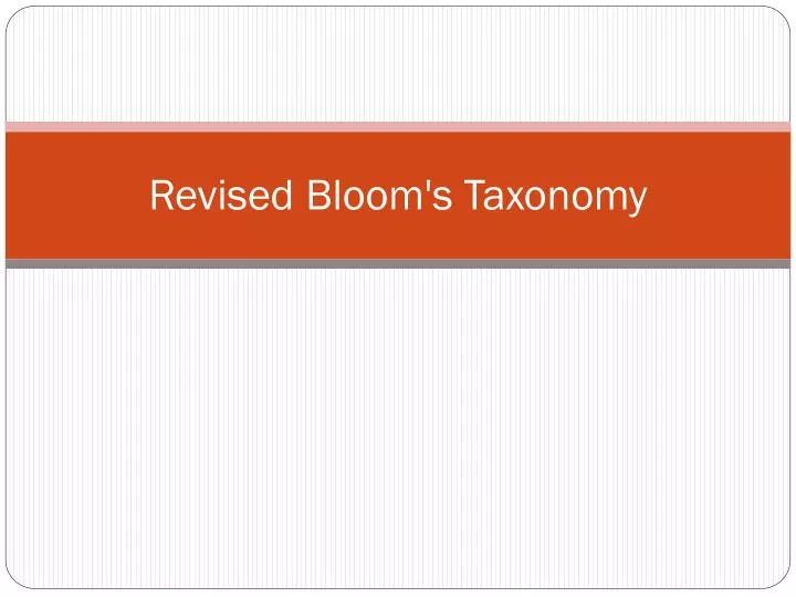 revised bloom s taxonomy