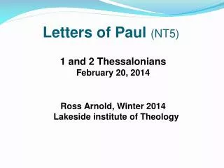 Letters of Paul (NT5)