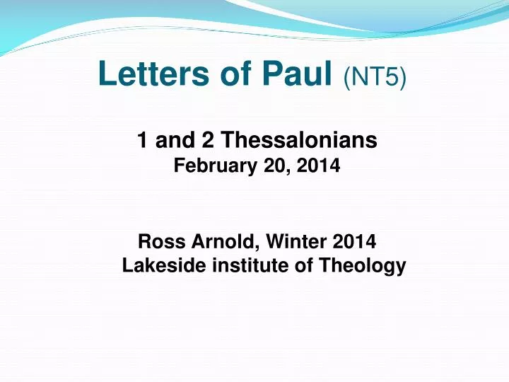 letters of paul nt5