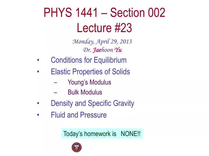 phys 1441 section 002 lecture 23