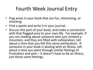 Fourth Week Journal Entry