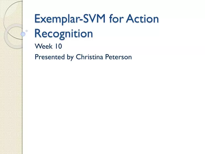 exemplar svm for action recognition