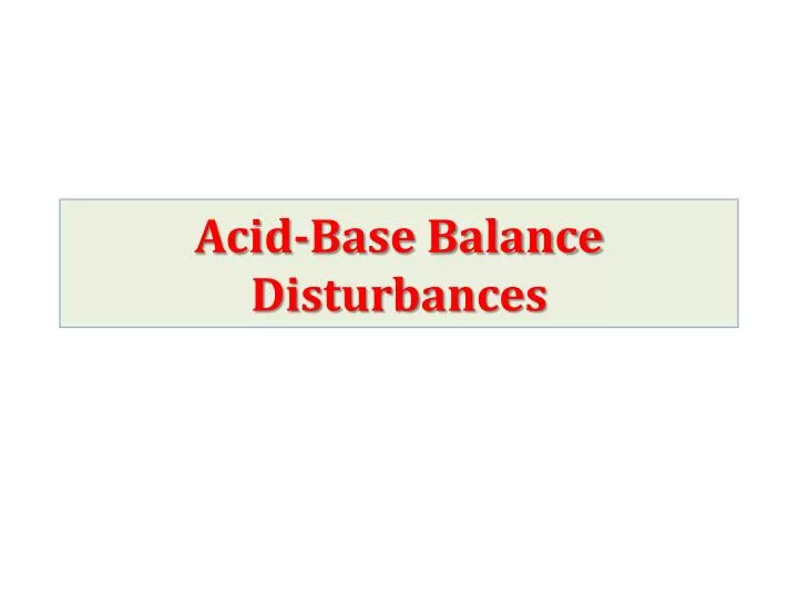 acid base balance disturbances