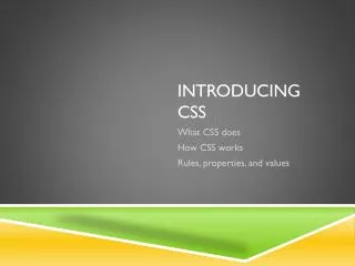 Introducing CSS