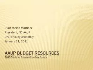AAUP BUDGET RESOURCES AAUP: Academic Freedom for a Free Society