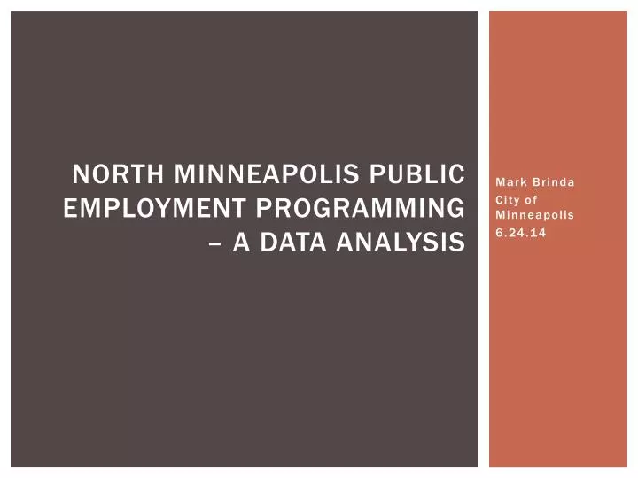 north minneapolis public employment programming a data analysis