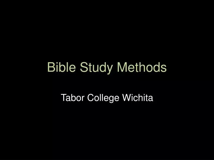 bible study methods