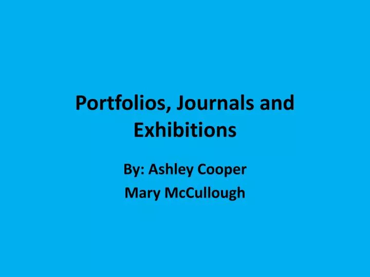 portfolios journals and exhibitions