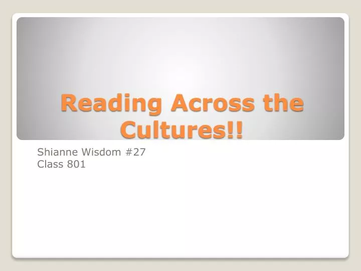 reading across the cultures