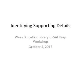 identifying supporting details