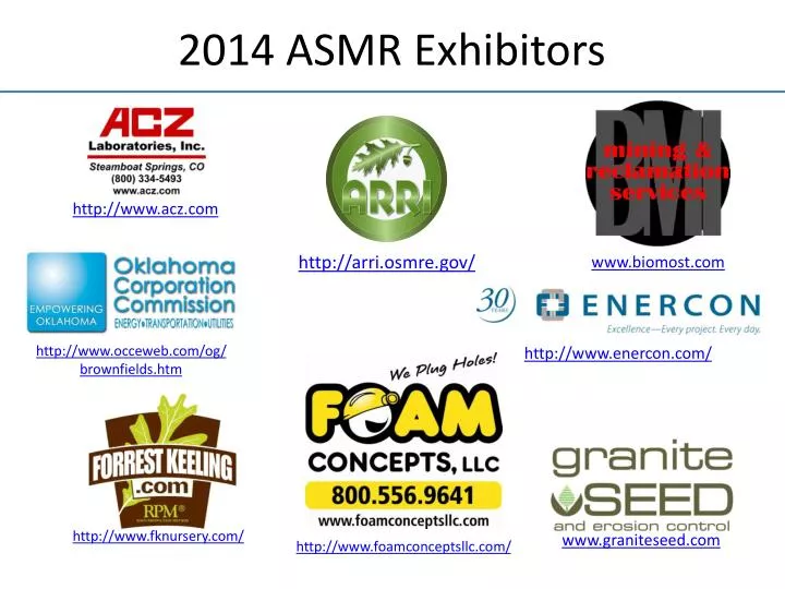 2014 asmr exhibitors