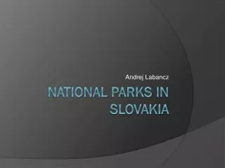 National parks in Slovakia