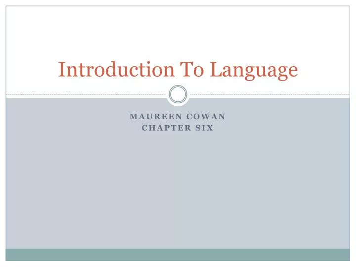 introduction to language